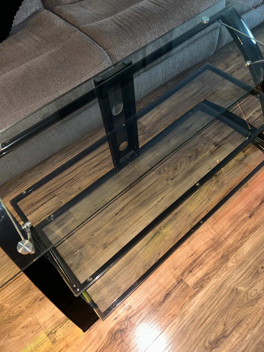 Black Glass Media Console / TV stand - photo 3