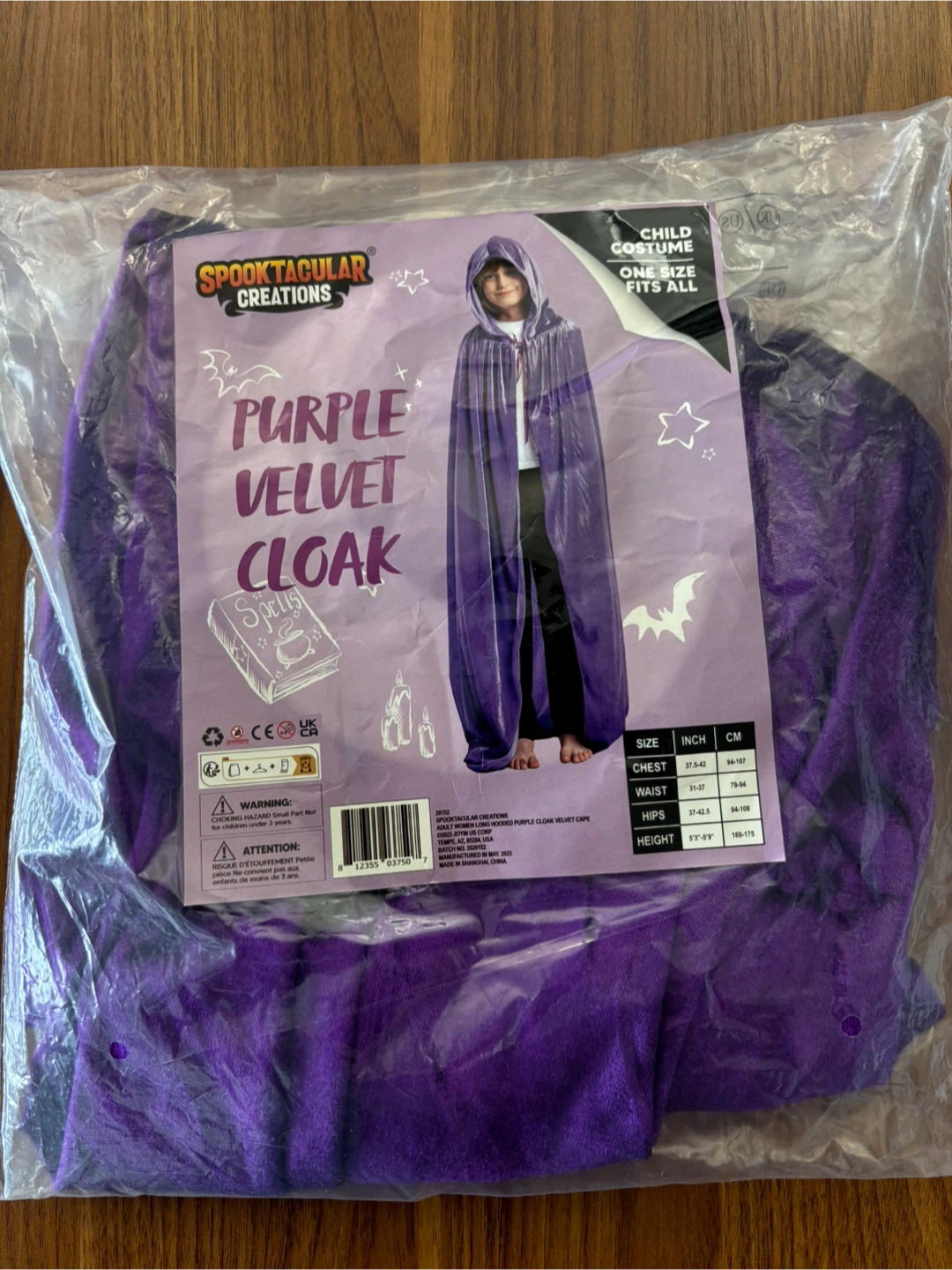 Spooktacular Creations Purple Velvet Cloak