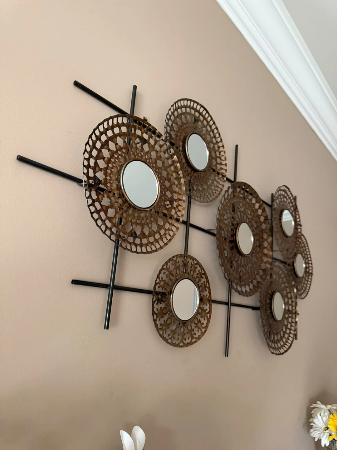Metal Wall Art with Multiple Mirrors - photo 2