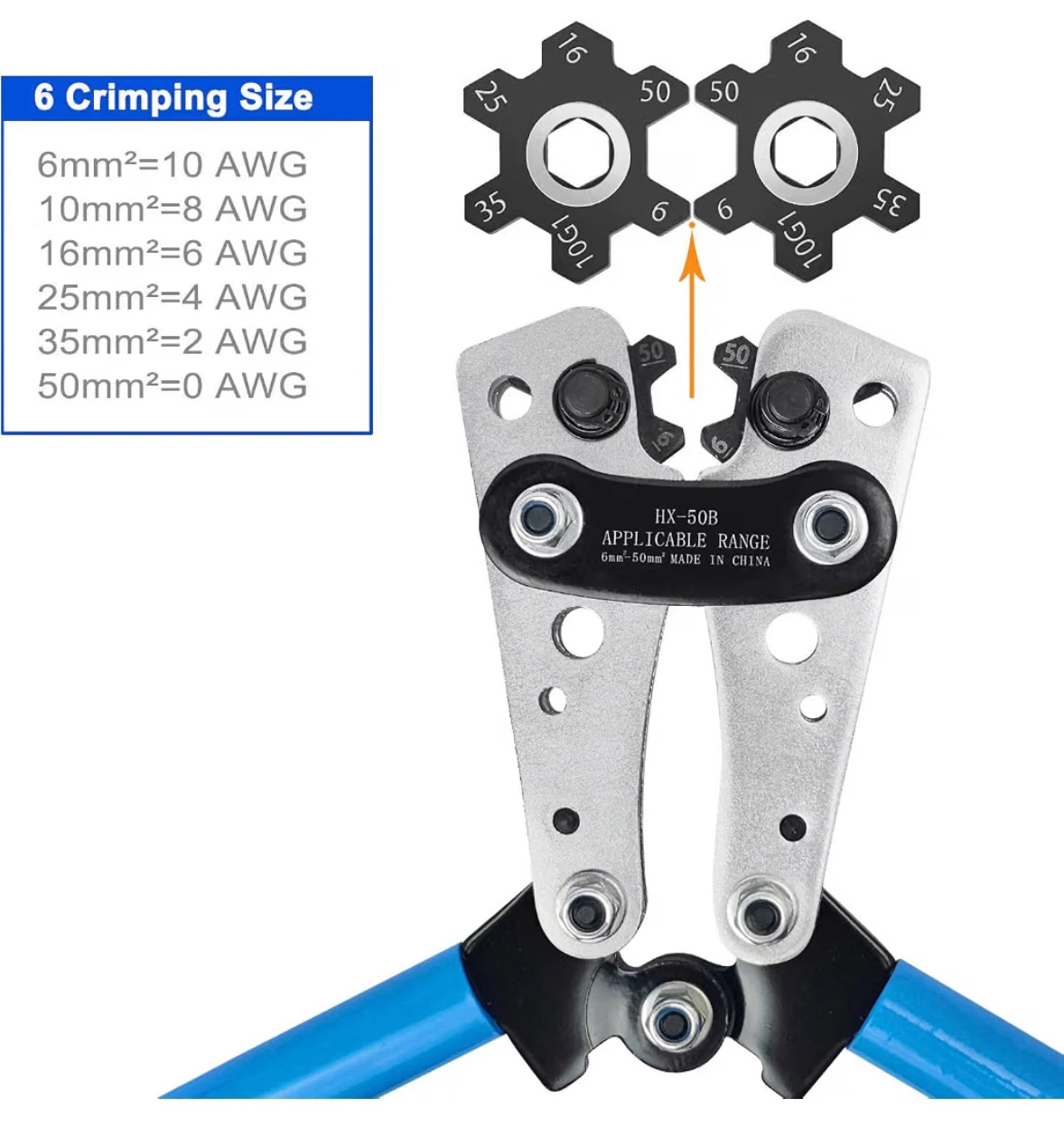 Brileine Battery Cable Crimping Tool Kit - photo 5