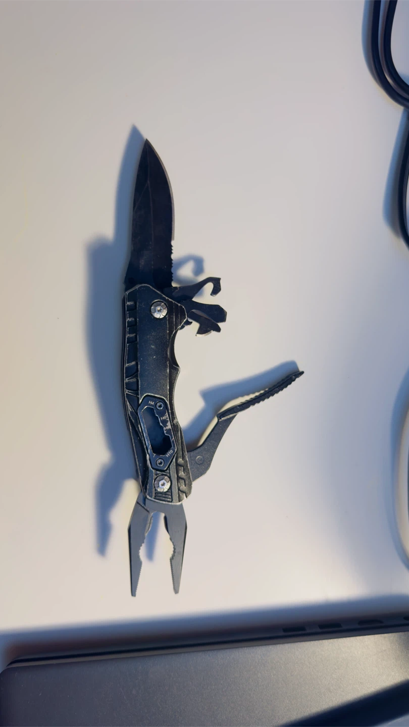 Black Multi-Tool Folding Pocket Knife