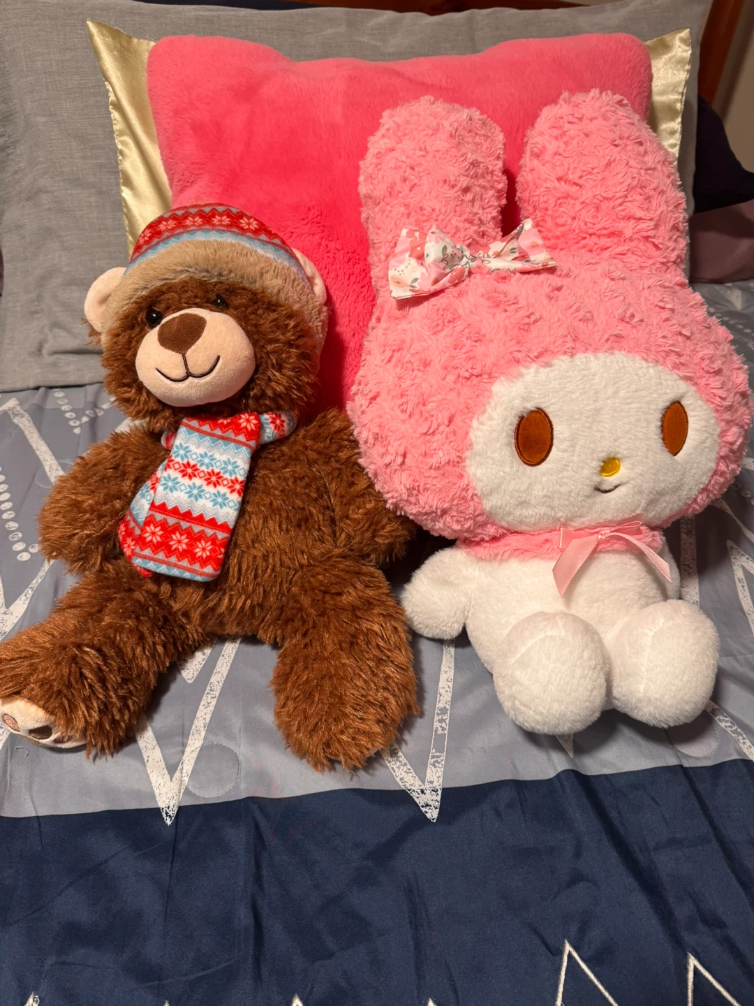 Sanrio My Melody and Brown Teddy Bear Plush Set