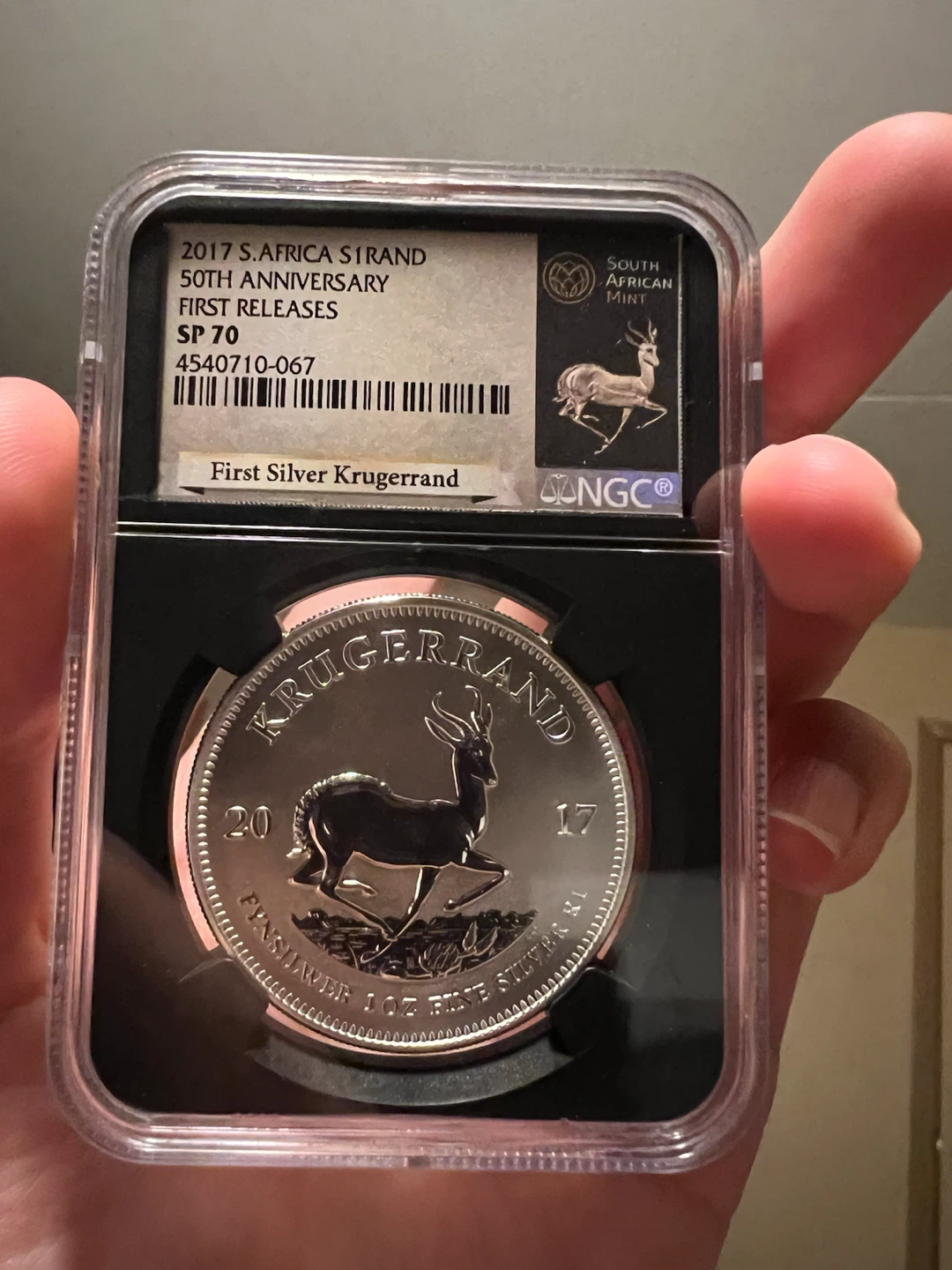 2017 1oz silver krugerrand first release specimen 70 coin