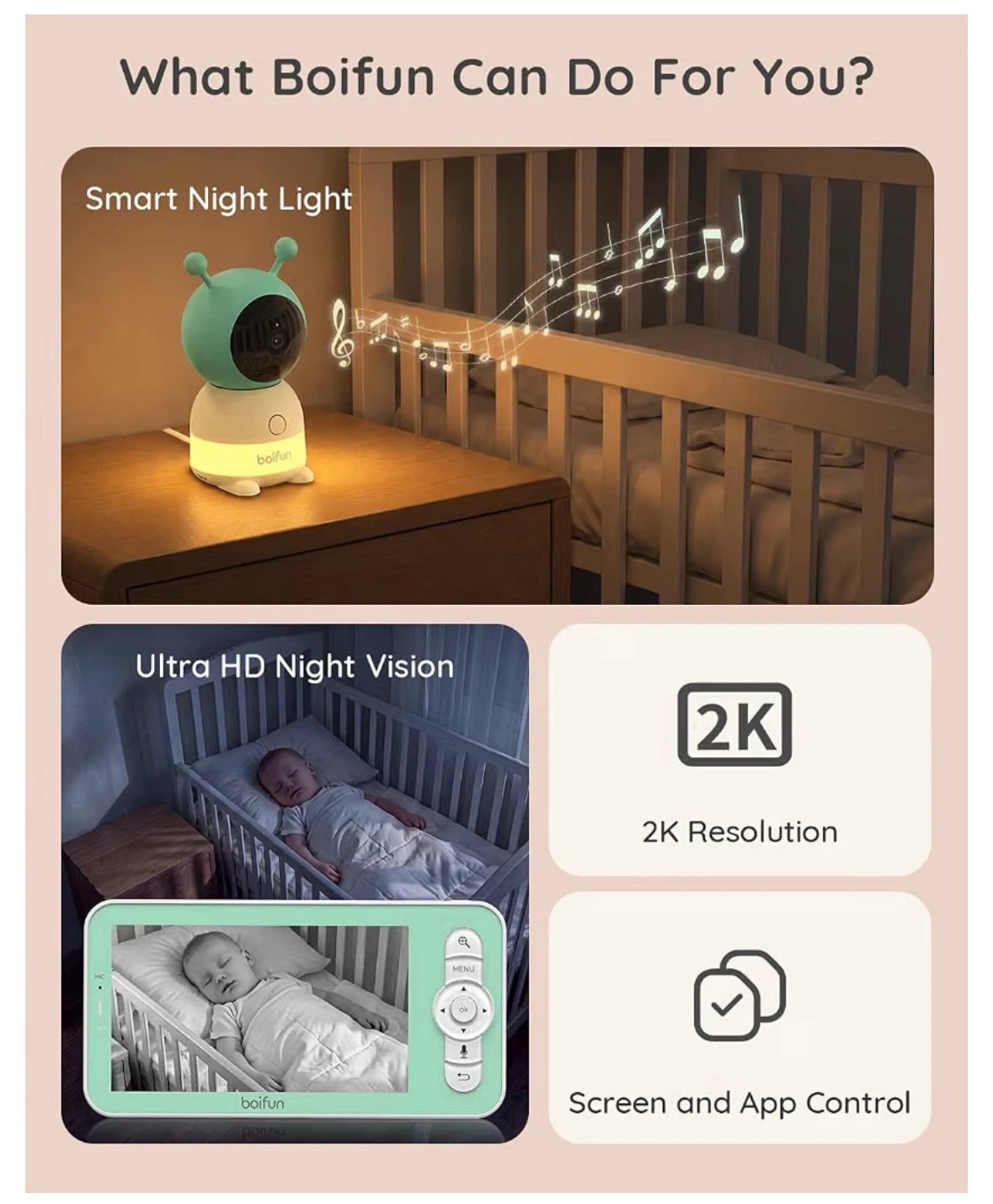 Boifun Baby 6T 2K Smart Video Monitor - photo 2