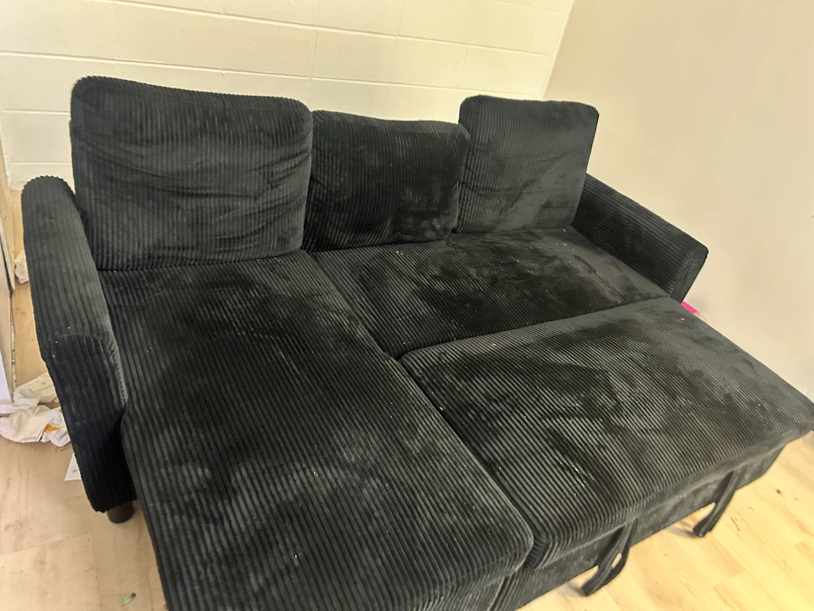 Black Corduroy Sleeper Sofa