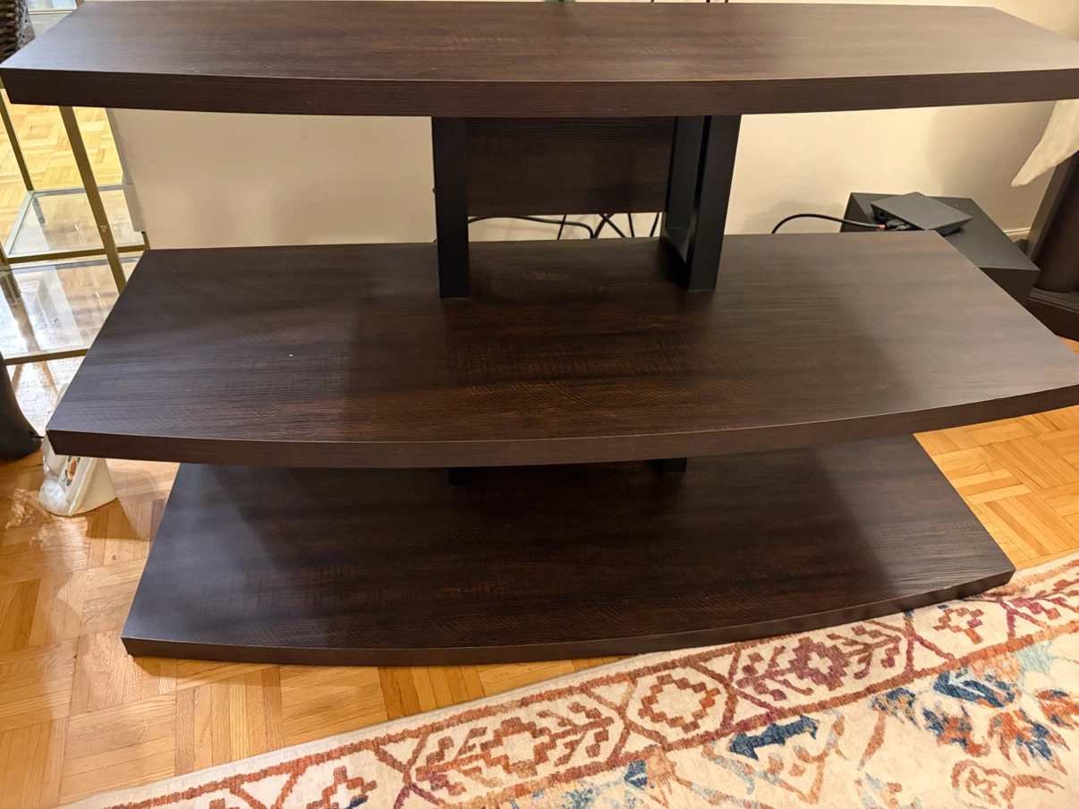 Three-Tier Wood Grain TV Stand