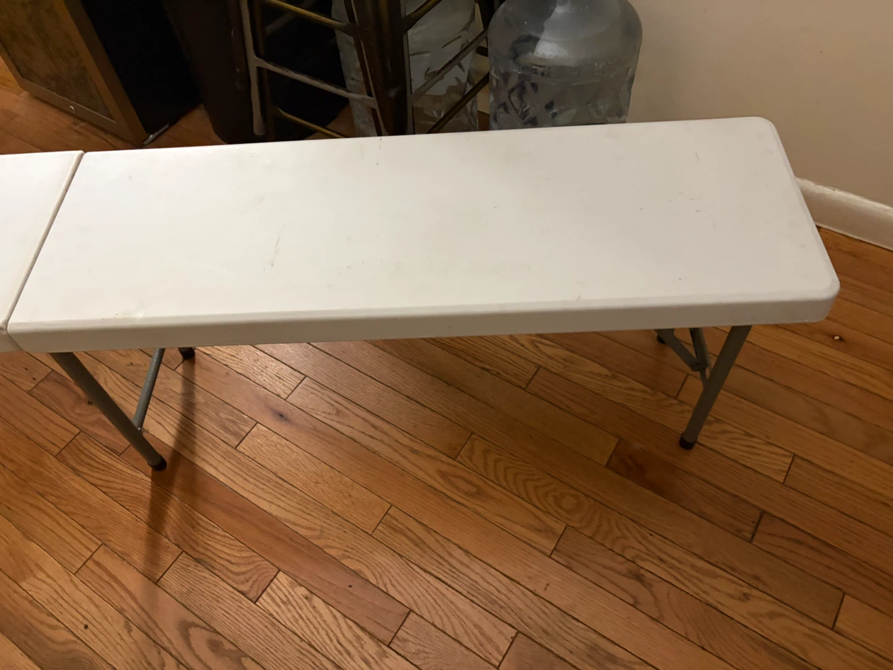 White Folding Bench - photo 4