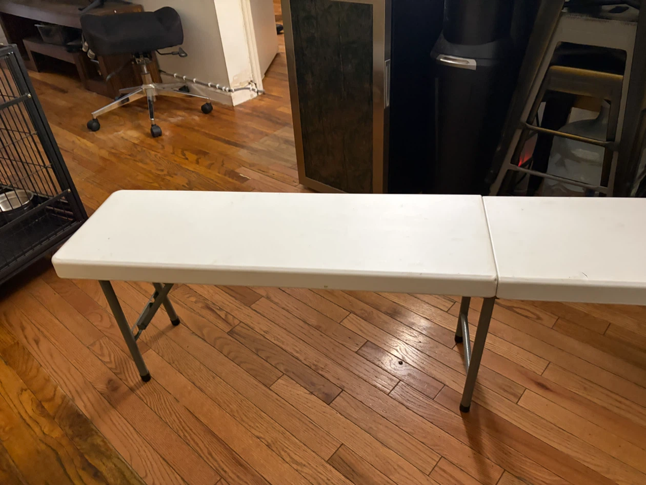 White Folding Bench - photo 5