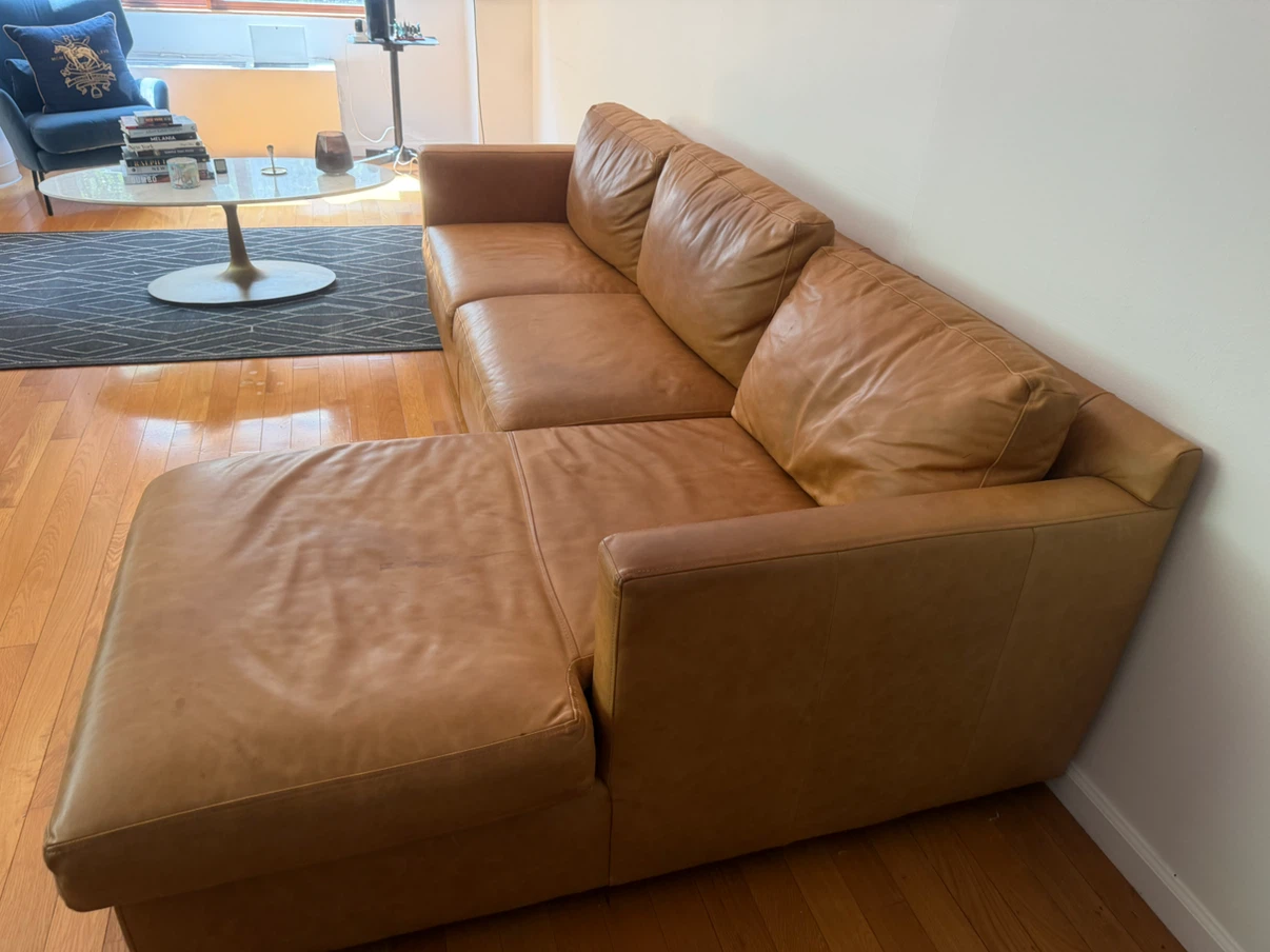 Selling Crate & Barrel Barrett II Leather Sectional Sofa