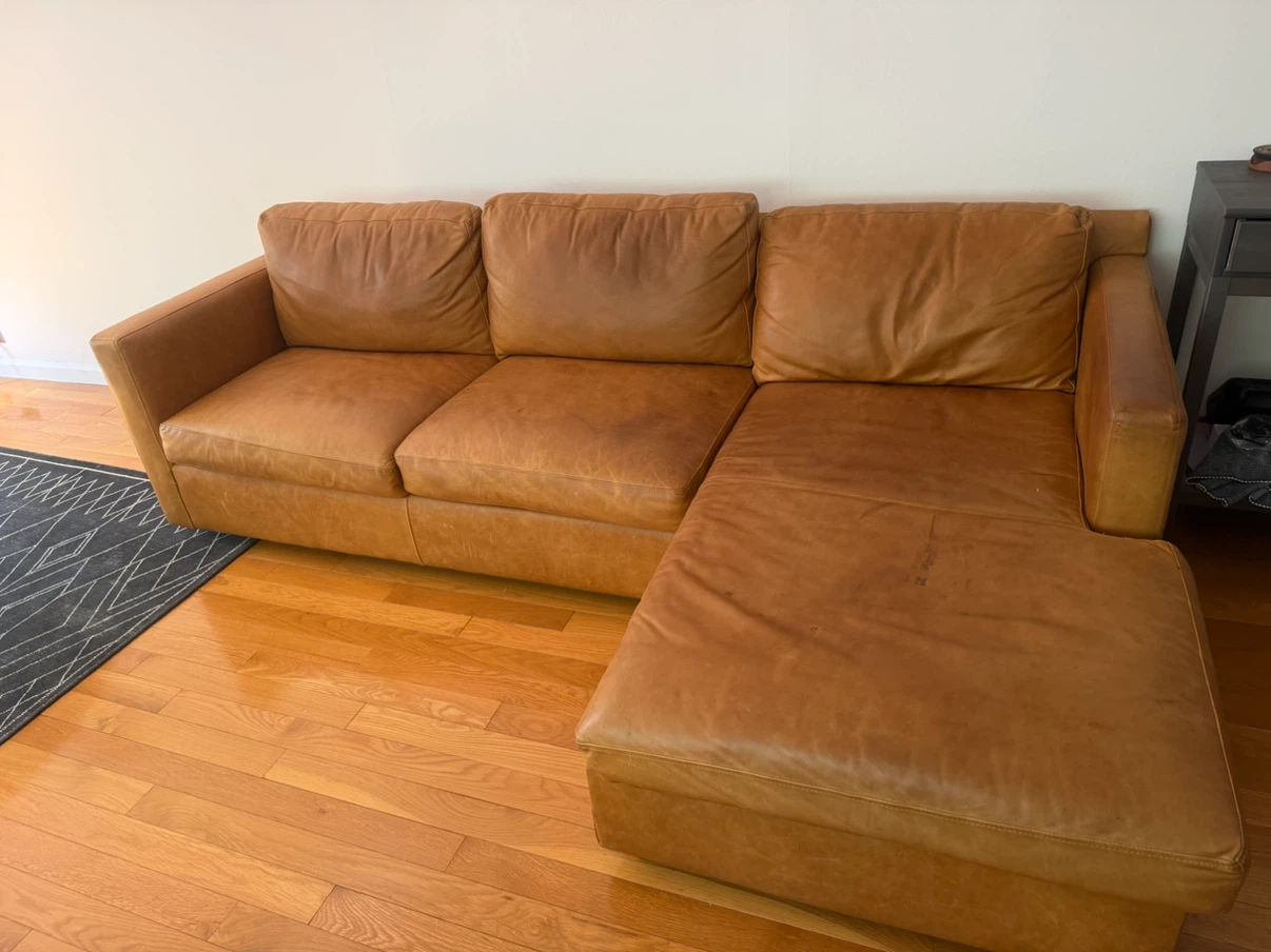 Selling Crate & Barrel Barrett II Leather Sectional Sofa - photo 2