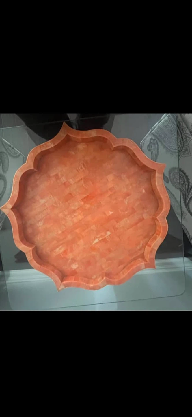 Orange Decorative Scalloped Tray