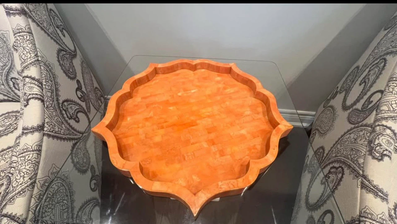 Orange Decorative Scalloped Tray - photo 2