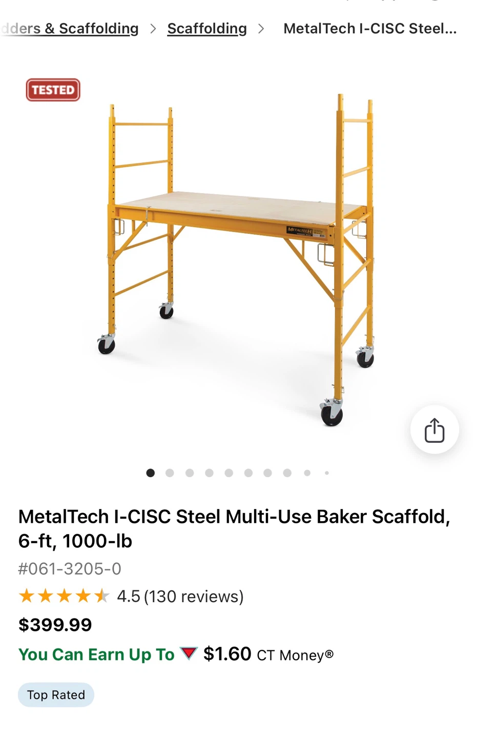 MetalTech 6-ft Steel Multi-Use Baker Scaffold - photo 3