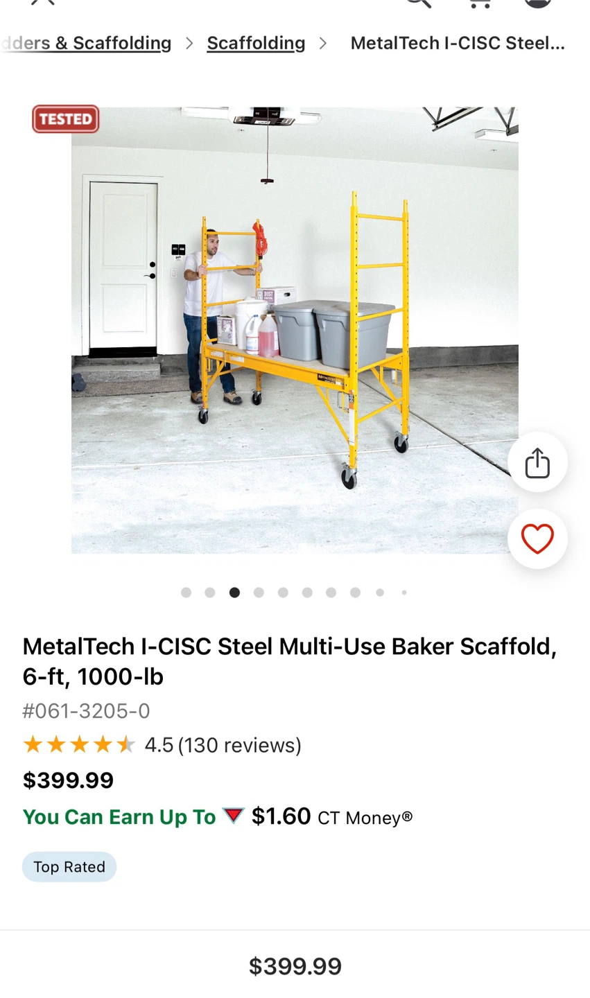 MetalTech 6-ft Steel Multi-Use Baker Scaffold - photo 5
