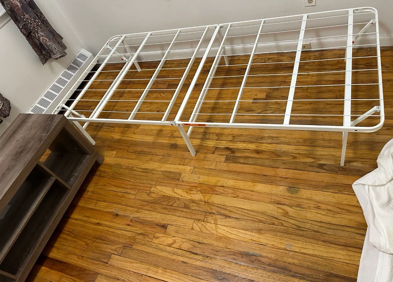 White Metal Twin Bed Frame