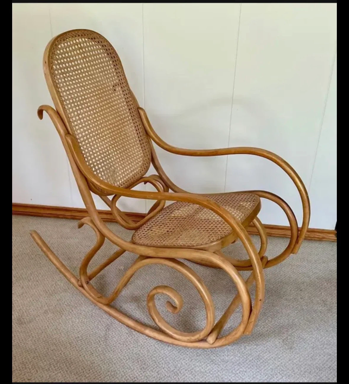 Bentwood Rattan Rocking Chair