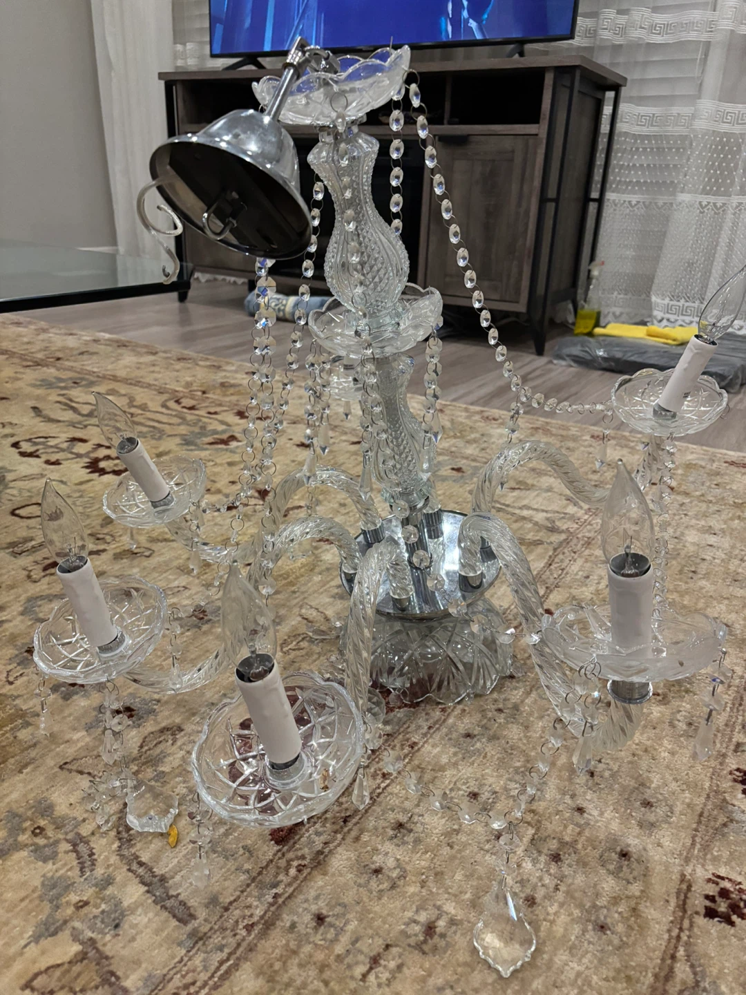 Crystal Chandelier 6-Light Fixture