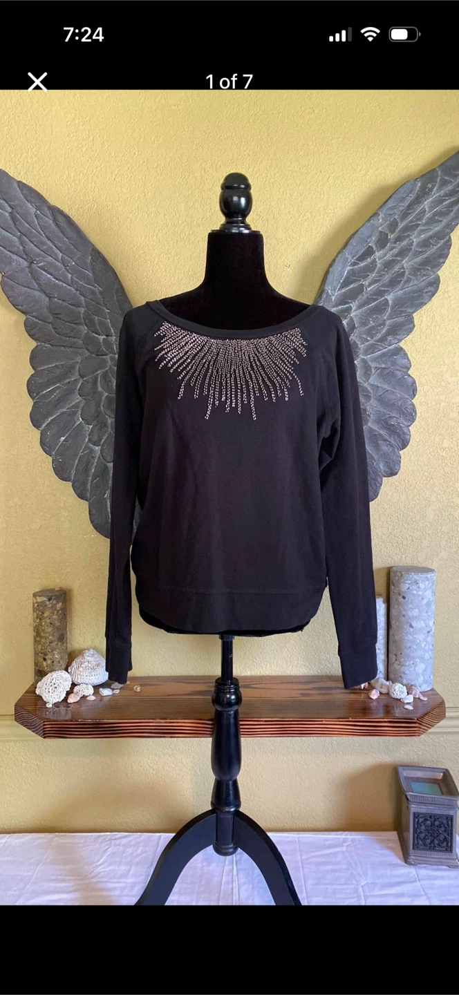 Rachel Roy Sweater With Beads And Back Neck Tie
