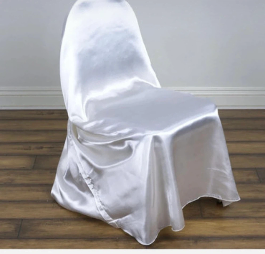 16pcs White Satin Banquet Chair Covers