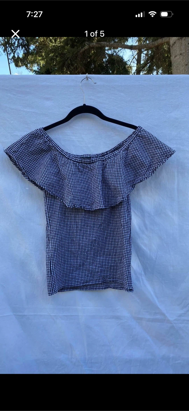 Rebel Sugar Plaid Off The Shoulder Shirt Top