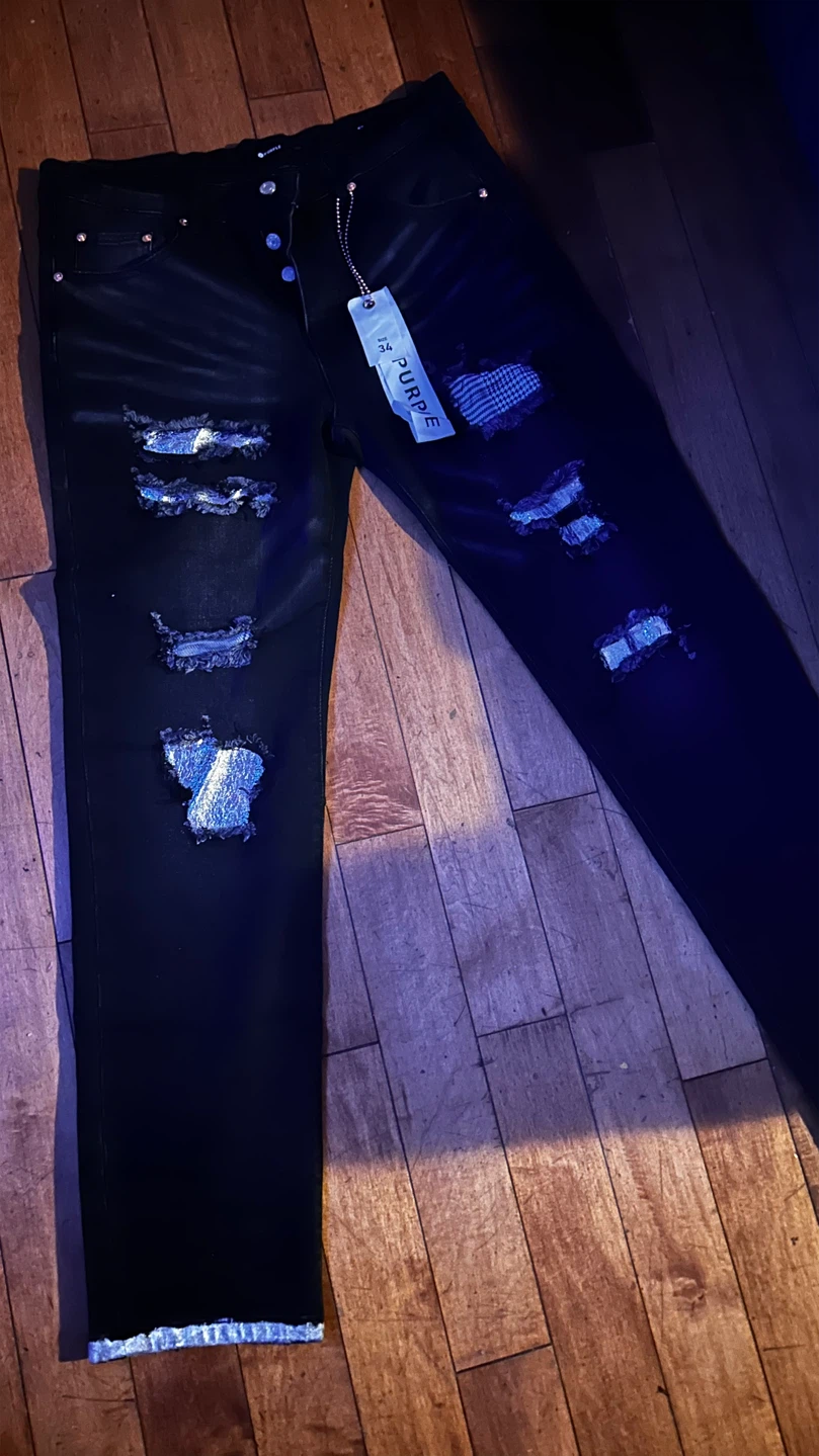 Purple Brand Distressed Black Jeans