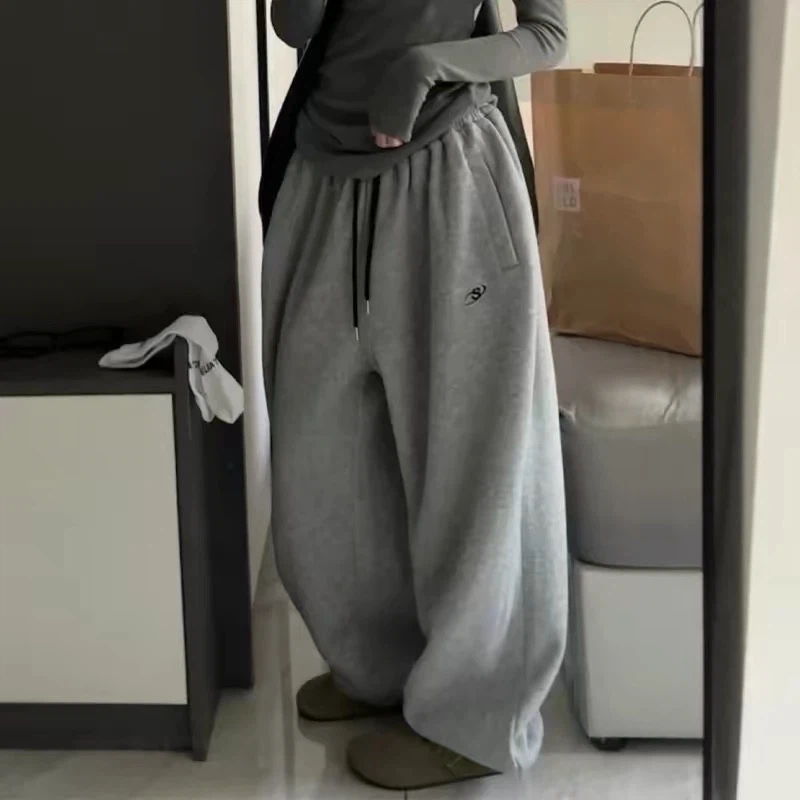 Vintage Fleece-Lined Grey Sweatpants