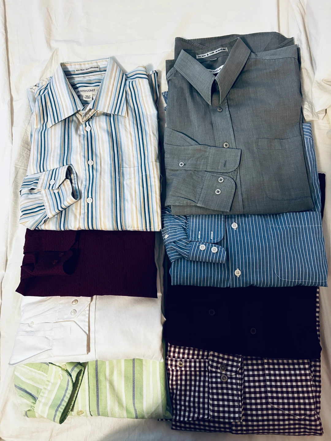 8 Men's Long Sleeve Dress Shirts