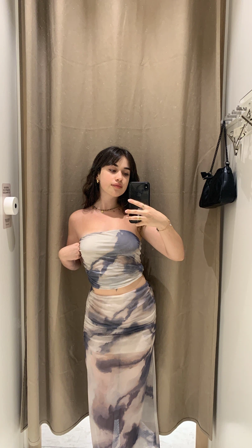 Mesh Tie-Dye Two-Piece Set