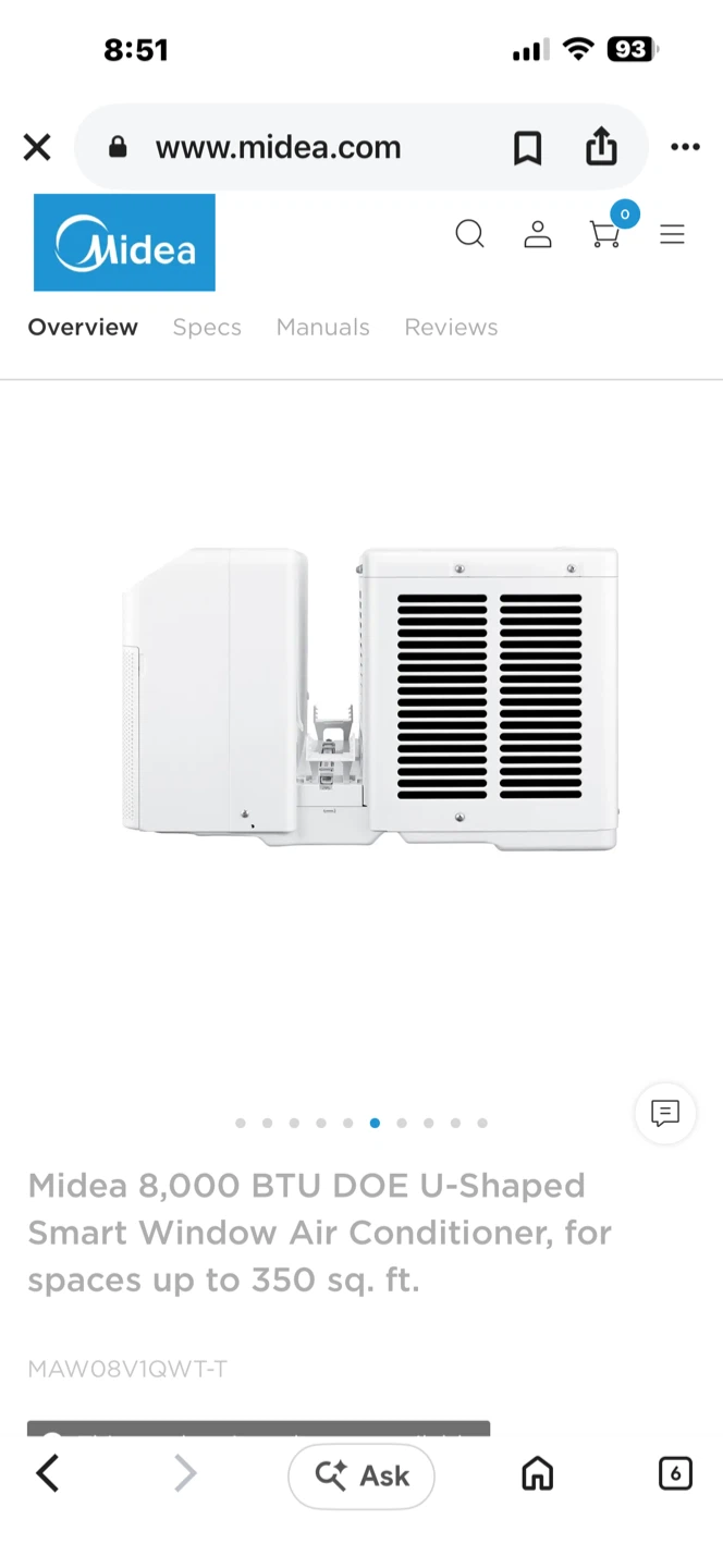 Midea 8,000 BTU U-Shaped Smart Window Air Conditioner - photo 2