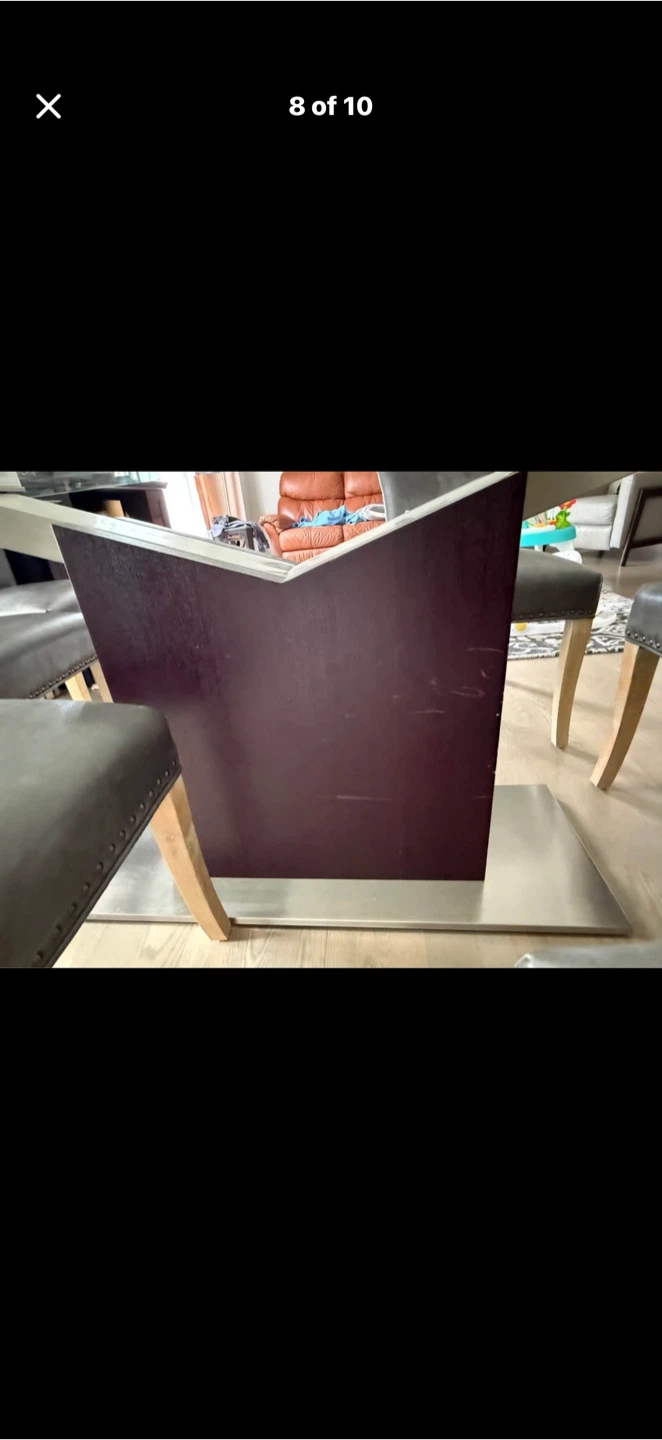 Modern glass dining table 71x39 inches - photo 3