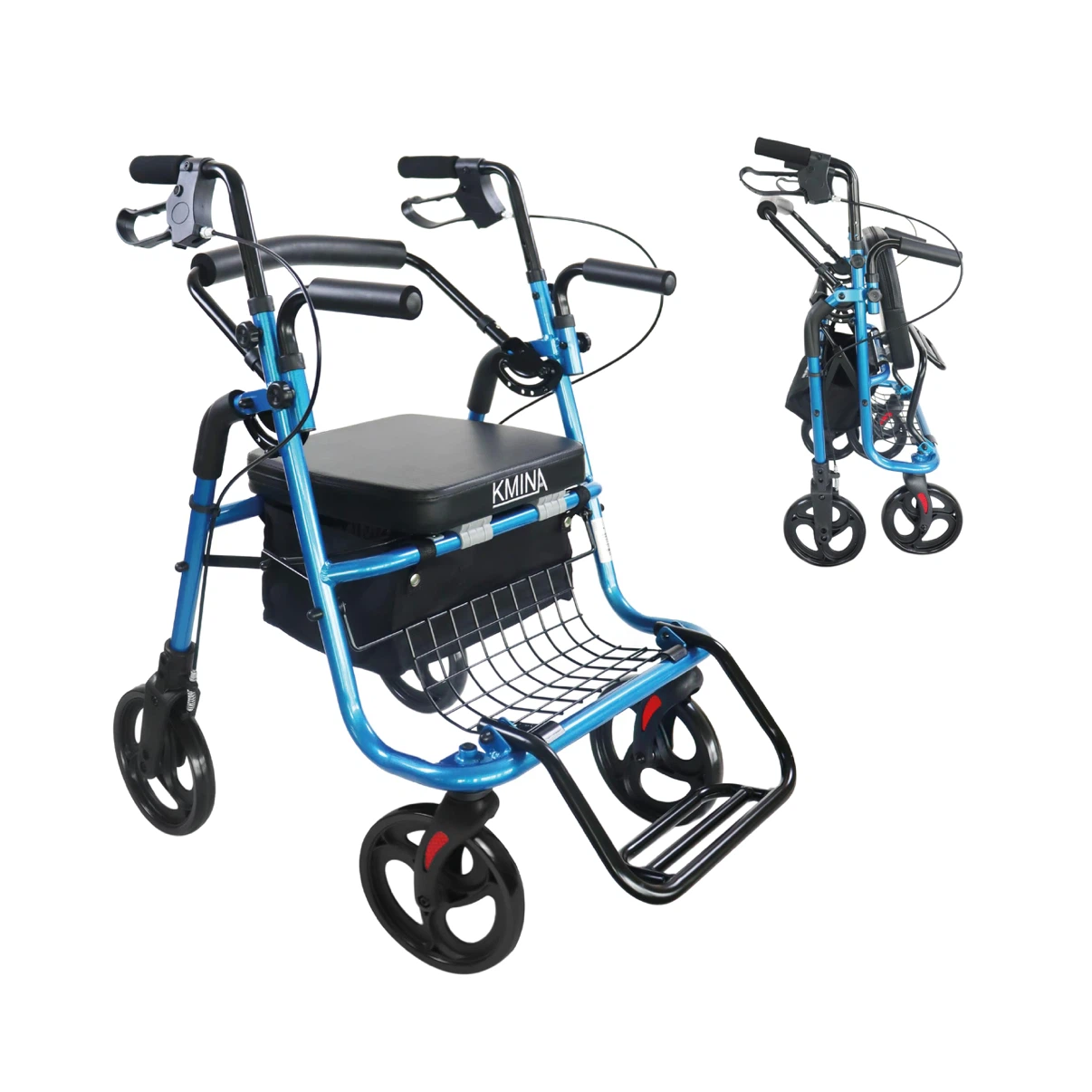 KMINA 2 in 1 Walker Wheelchair Combo, Foldable Rollator