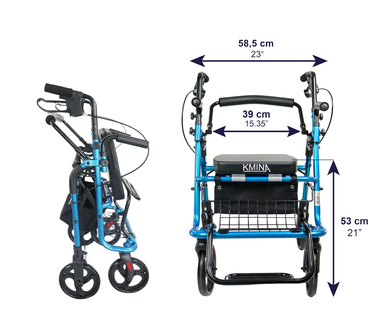 KMINA 2 in 1 Walker Wheelchair Combo, Foldable Rollator - photo 2