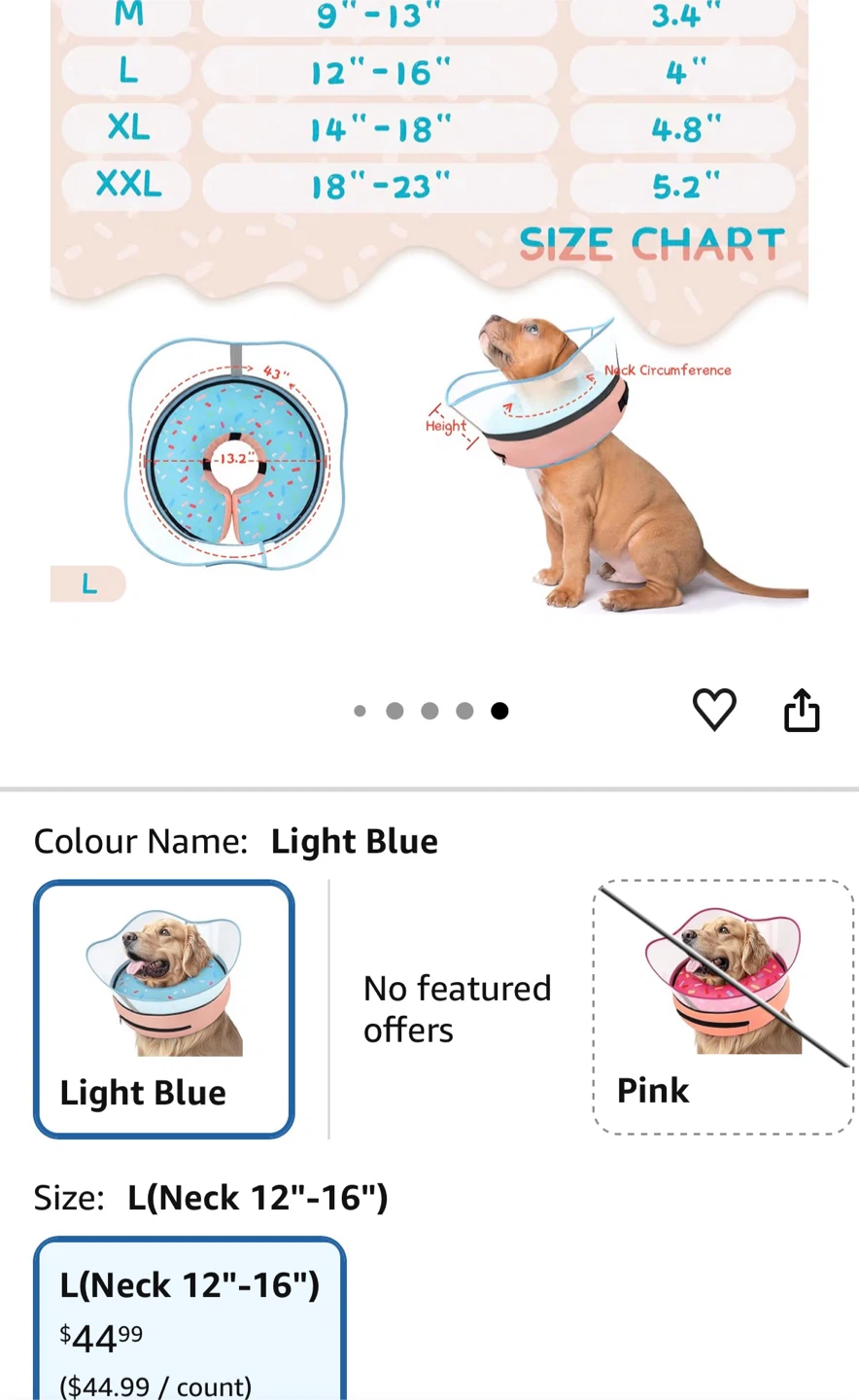 Donut Style Recovery Collar for Dogs Large New - photo 2