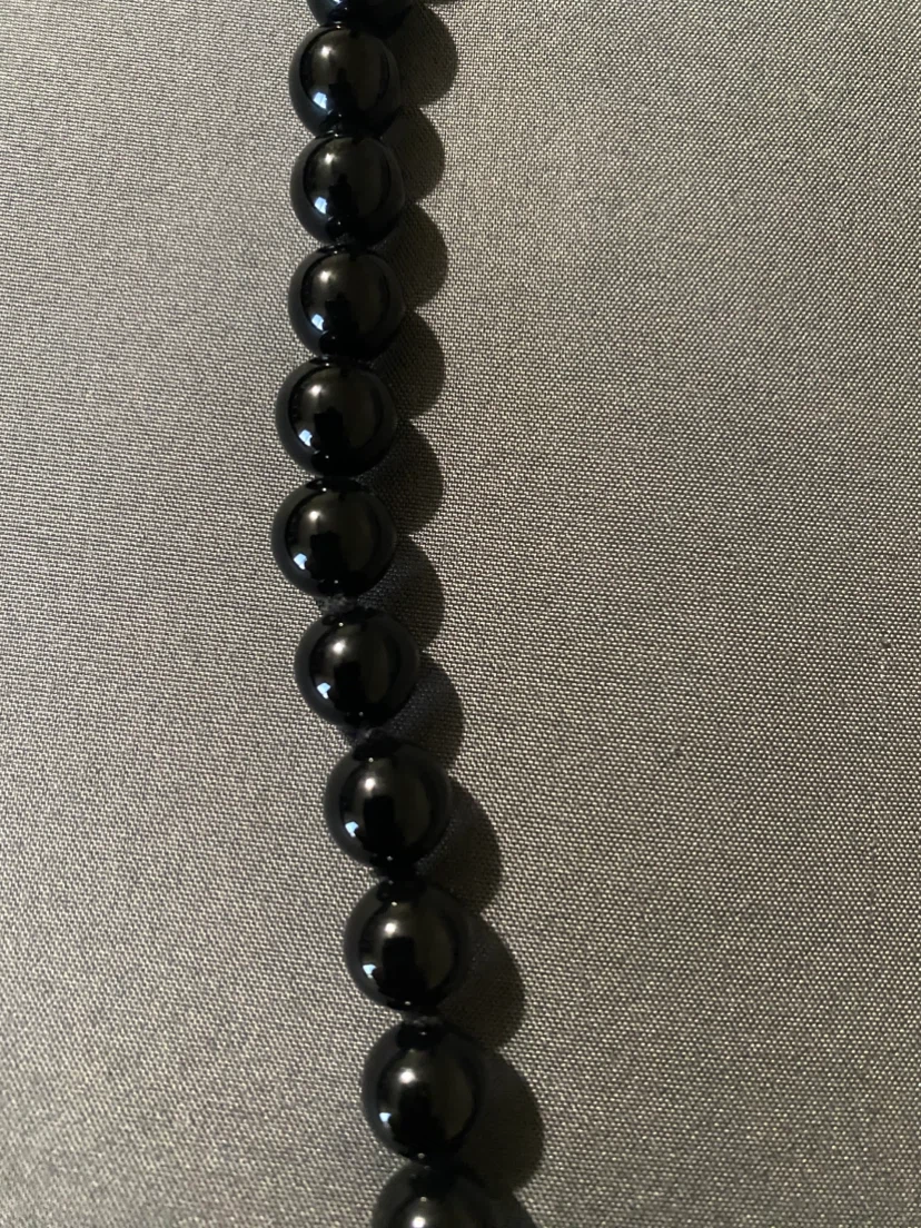 Black Beaded Necklace *** - photo 2