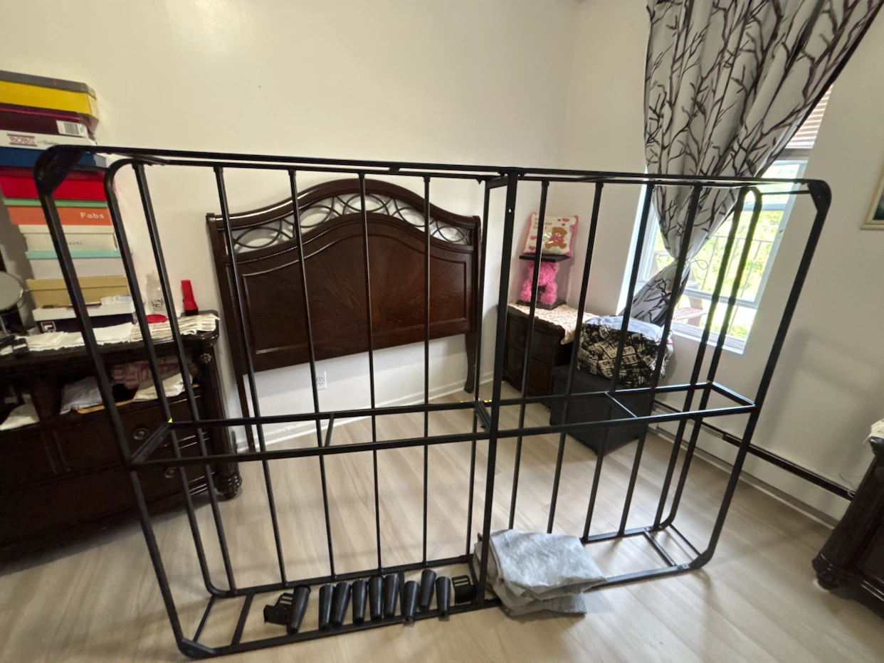 Queen Metal Bed Frame & Wooden Headboard – Can Sell Separately