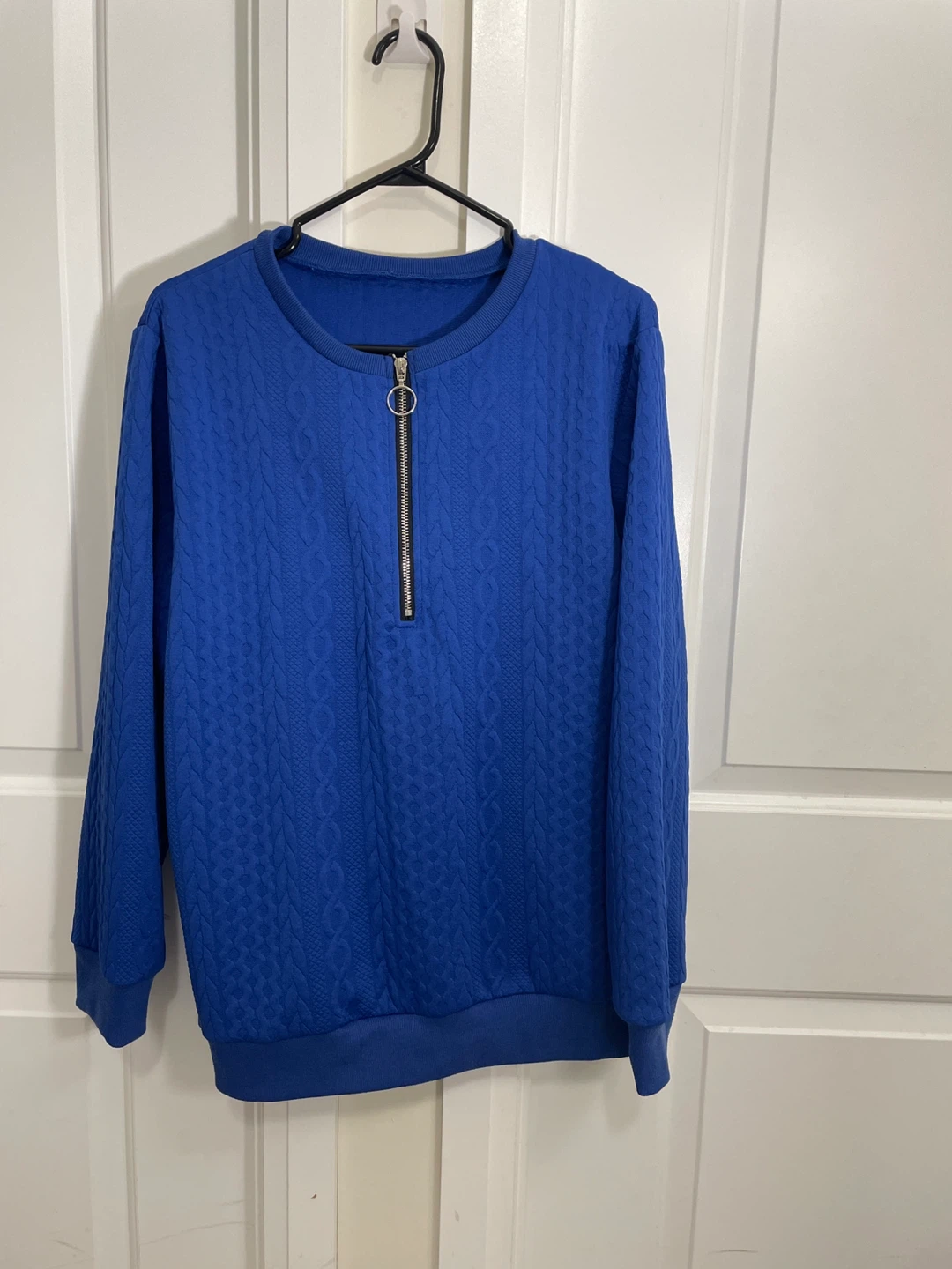 Blue Quarter-Zip Pullover Sweatshirt
