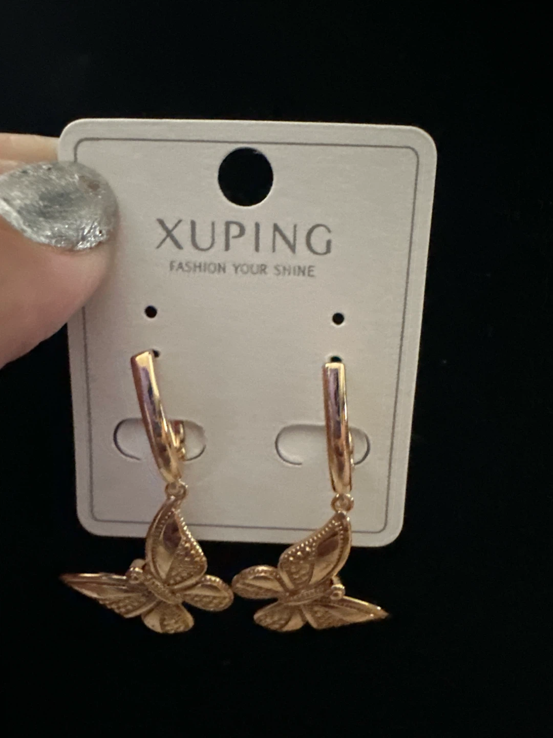 Rose gold Butterfly Drop Earrings