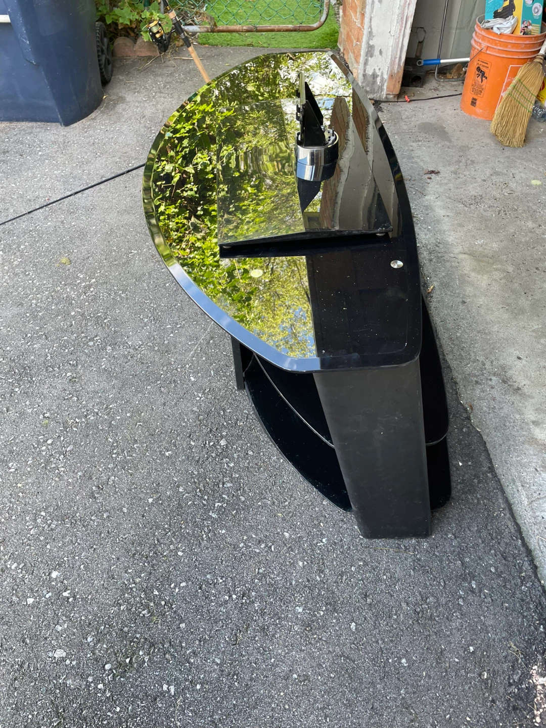 Black Glass TV Stand