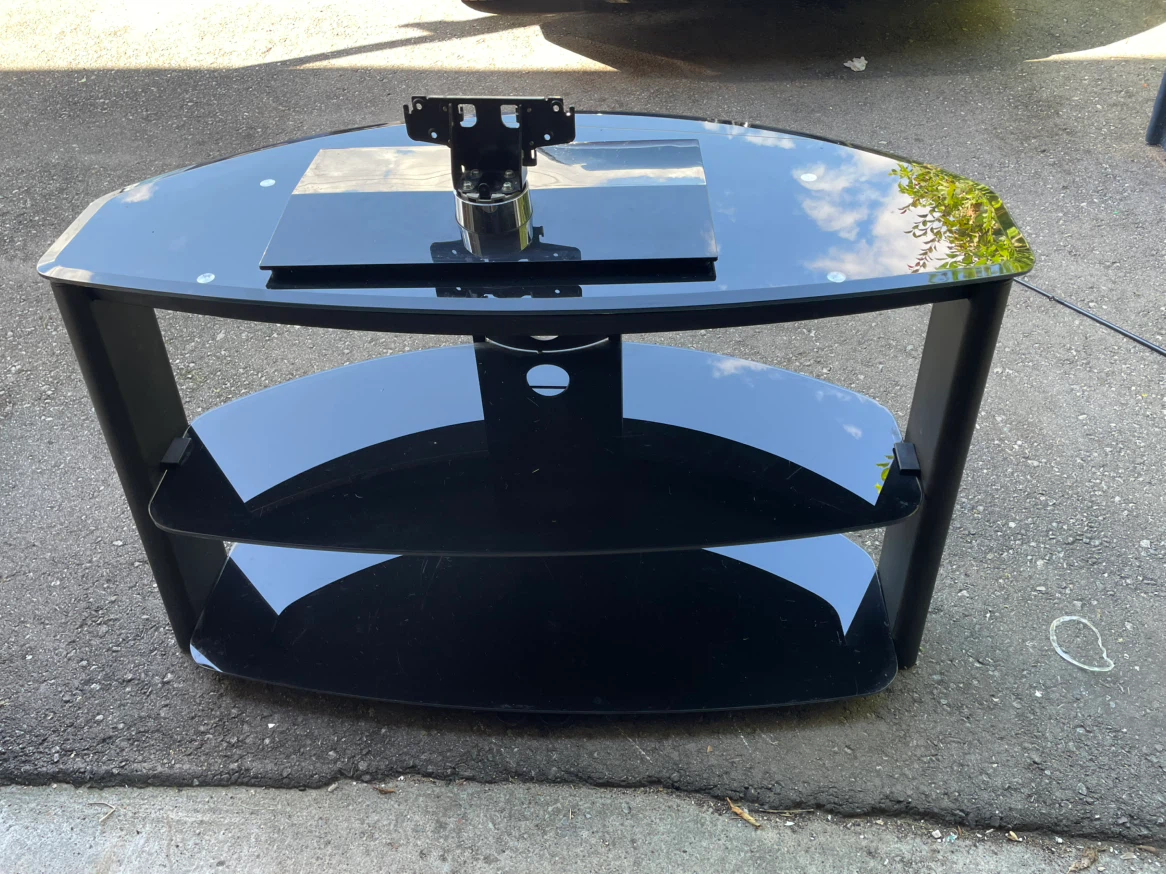 Black Glass TV Stand - photo 2