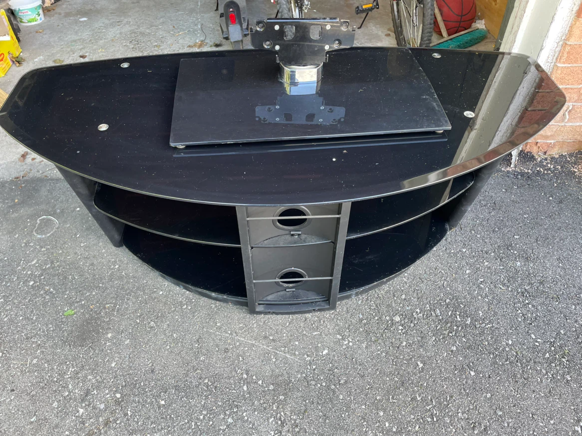 Black Glass TV Stand - photo 4