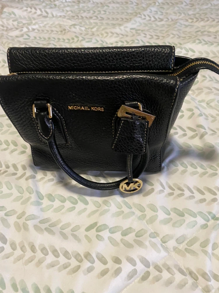 Michael Kors black leather handbag