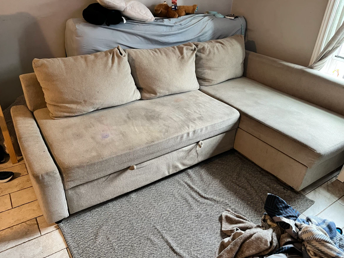 Beige Sectional Sofa Bed - photo 2