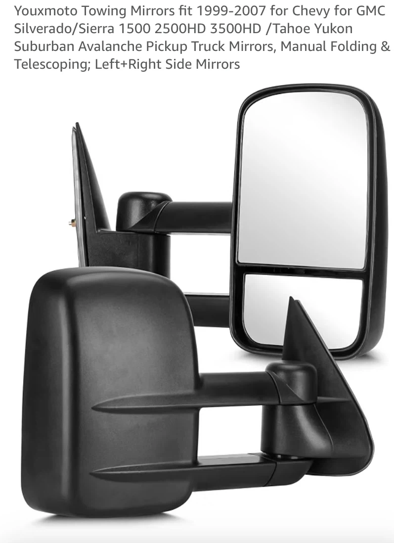 Youxmoto Towing Mirrors for Chevy/GMC 1999-2007