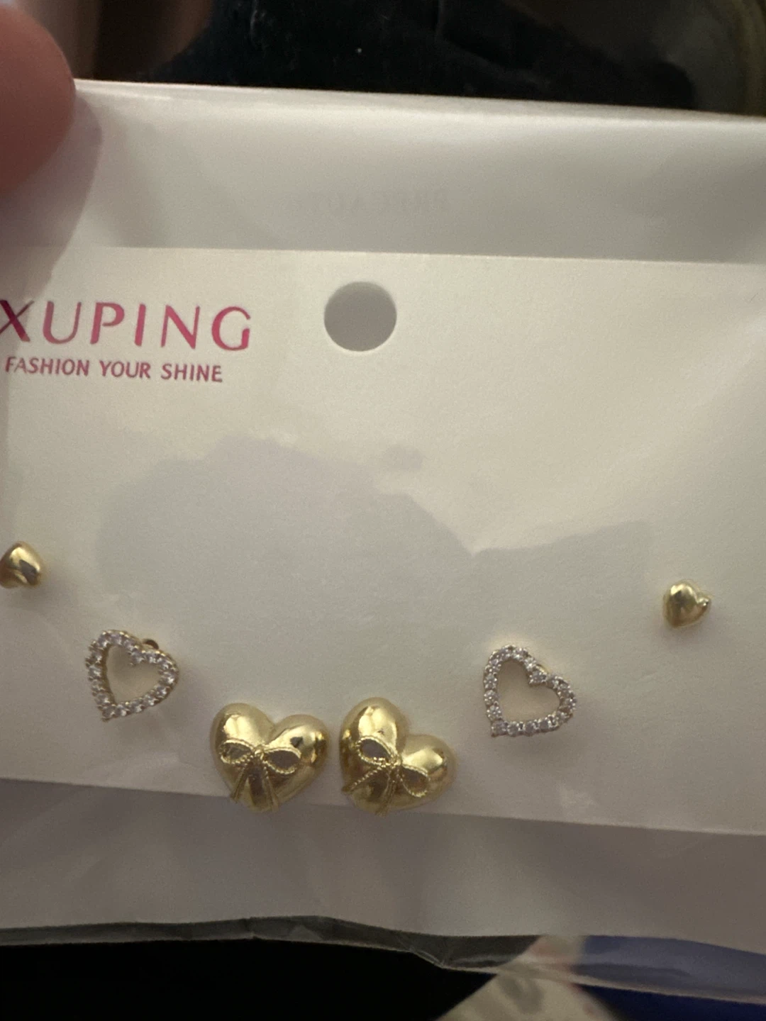 14k gold tone laminated Heart Earring Set - photo 2