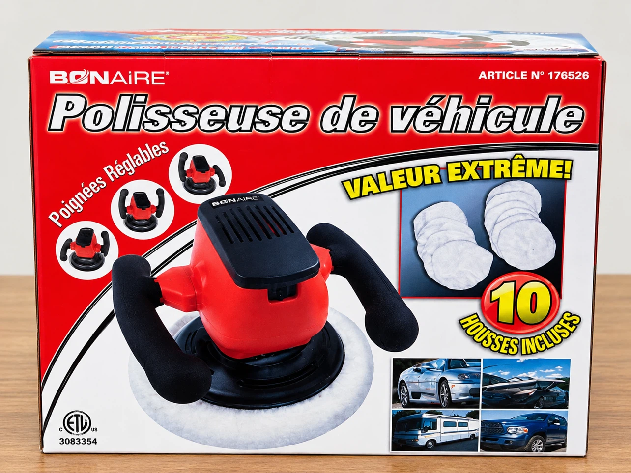 NEW Bonaire 10” Auto Polisher – 10 Bonnets Included – 120V