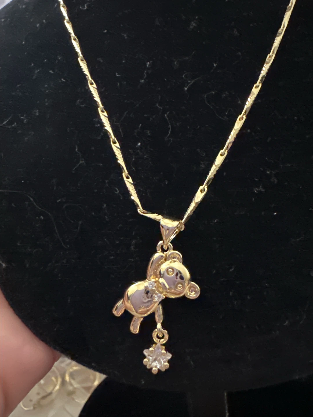 Gold Tone Bear Pendant Necklace - photo 2