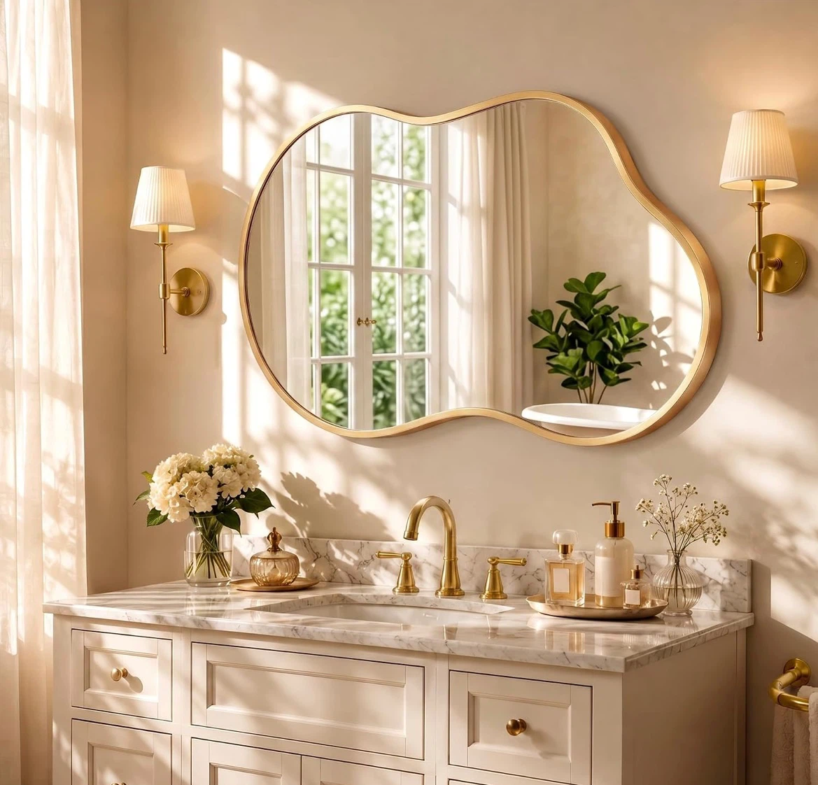 Irregular Gold Wall Mirror