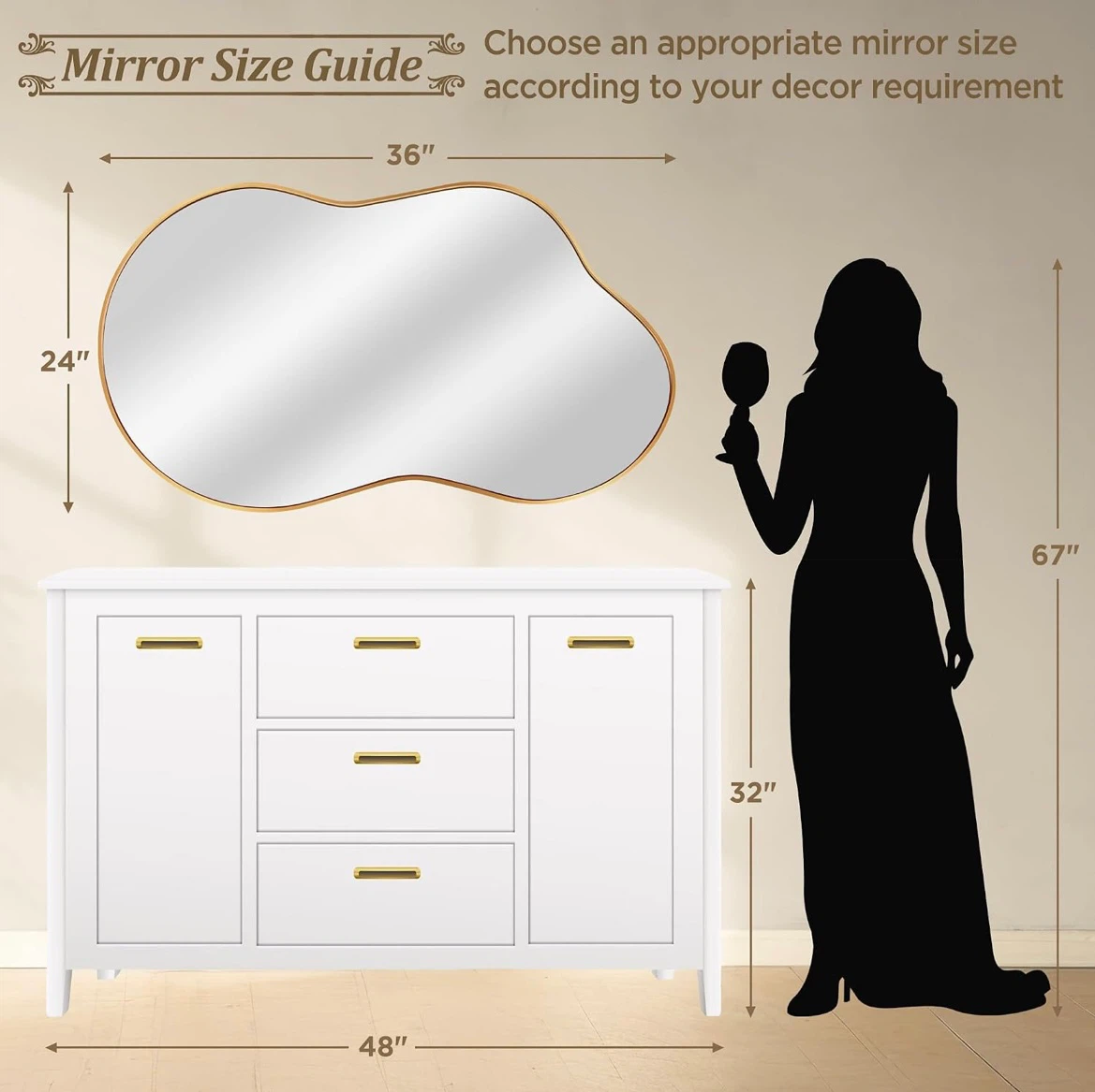 Irregular Gold Wall Mirror - photo 2