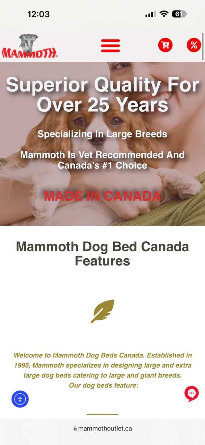Mammoth Large Breed Dog Beds (2 available)