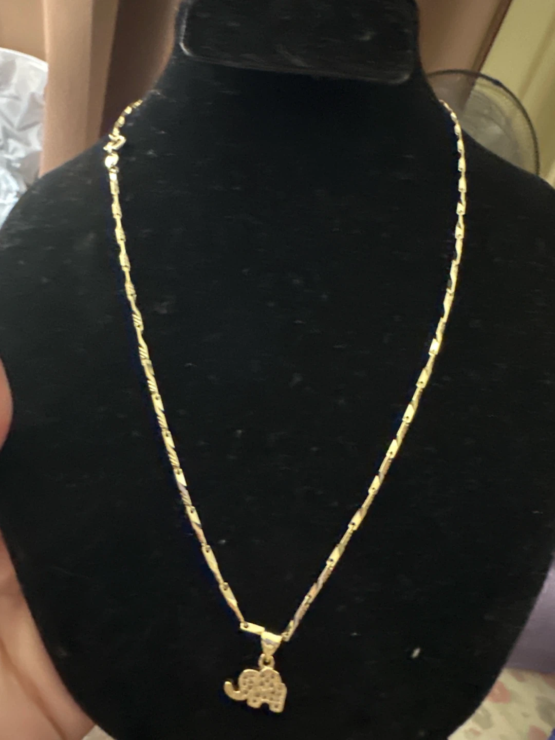 14k Gold laminated Elephant Pendant Necklace